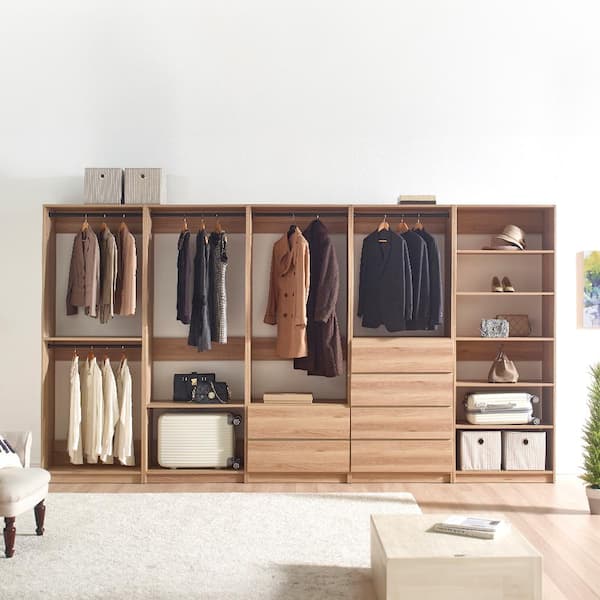 Klair Living Prosper 32 in. W Oak Tower Unit Five-Shelves Wood
