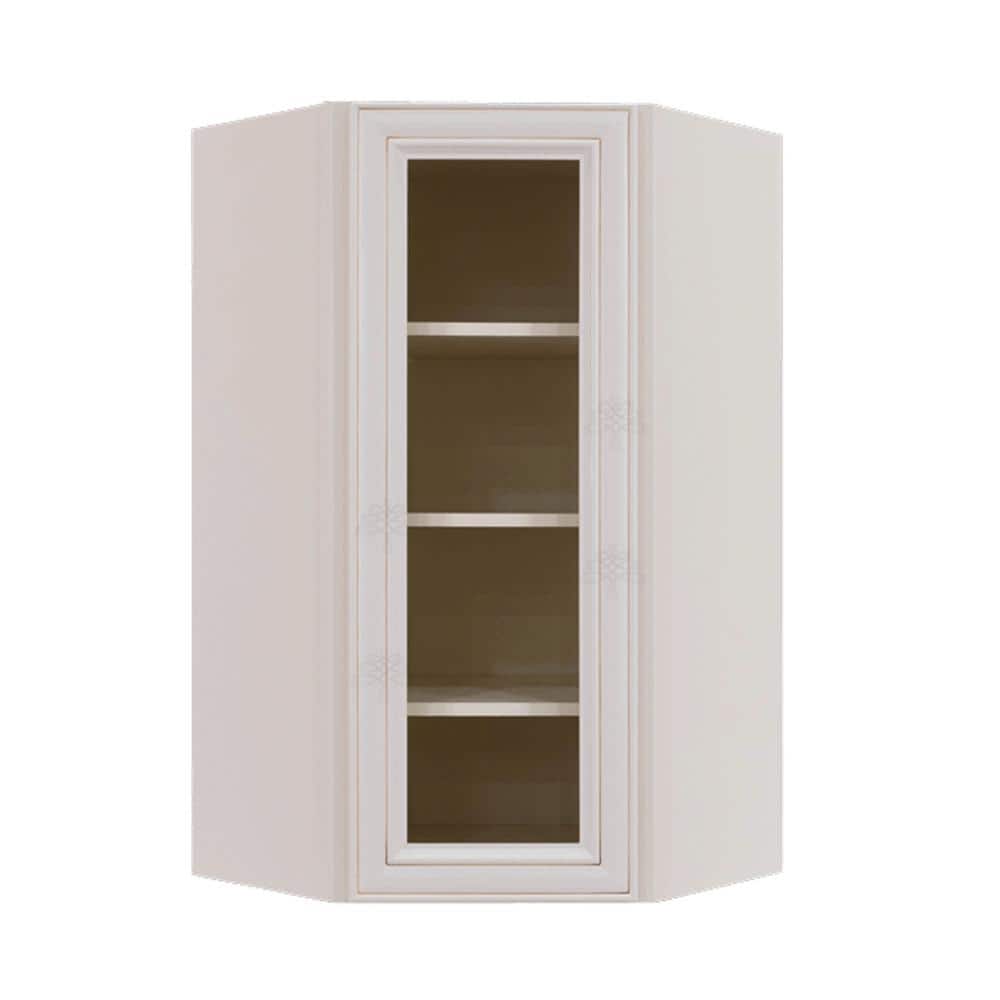 Princeton Assembled 24 in. x 42 in. x 15 in. Wall Diagonal Mullion Door Cabinet with 2 Doors in Creamy White price history on PriceWatchPro