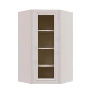 Princeton Assembled 24 in. x 42 in. x 15 in. Wall Diagonal Mullion Door Cabinet with 2 Doors in Creamy White