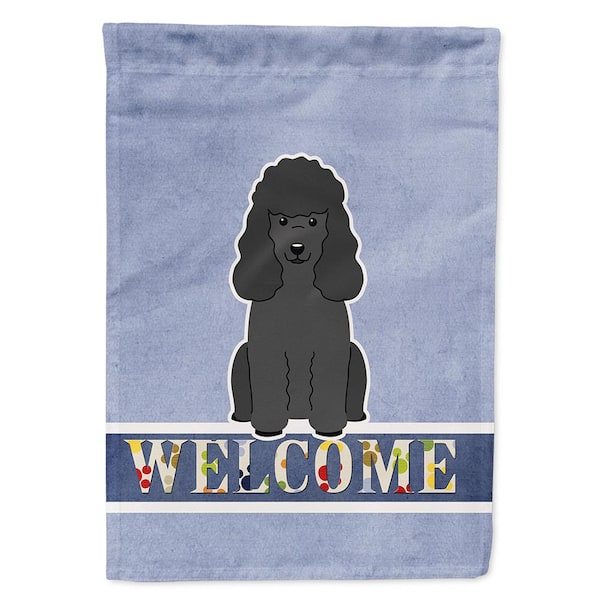 Caroline's Treasures 11 in. x 15-1/2 in. Polyester Poodle Black Welcome 2-Sided 2-Ply Garden Flag