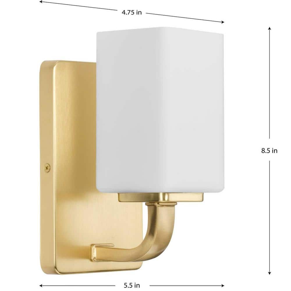 Cowan Satin Brass and Opal Glass Wall Sconce