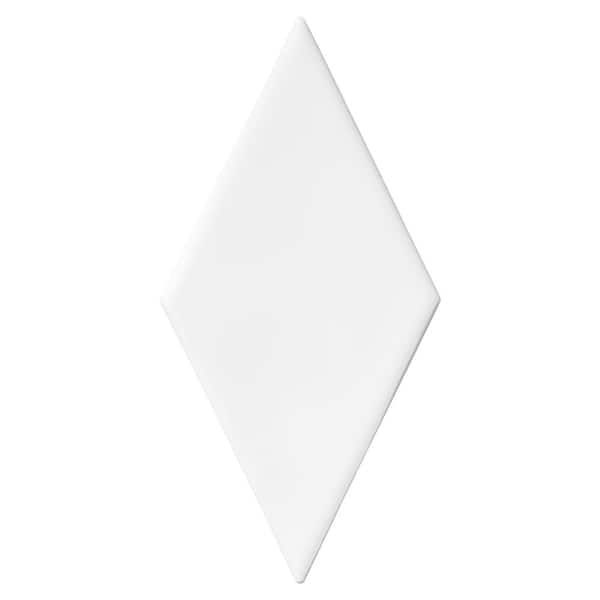 LuxeCraft White 3 in. x 6 in. Glazed Ceramic Rhombus Wall Tile (0.06 sq. ft./Each)