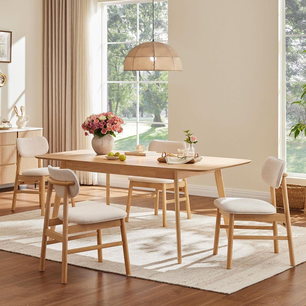 ダイニング Spruce & Spring Reid Oak 59 in.L 5 Piece Rectangular Wood Top