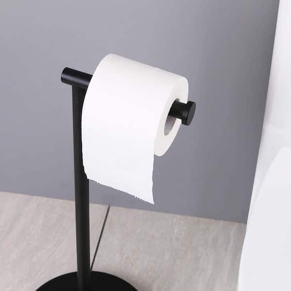 Acehoom Freestanding Toilet Paper Holder in Matte Black