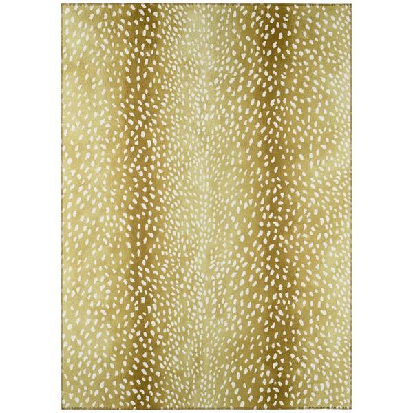 Addison Rugs Kruger Gold 8 ft. x 10 ft. Animal Print Area Rug