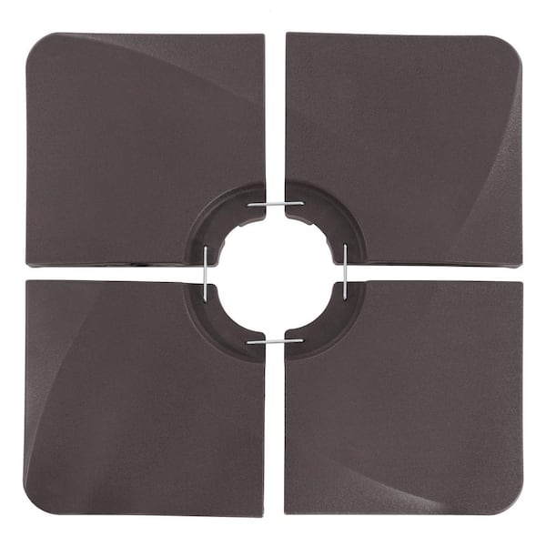 Patio Umbrella Base Weight Base HDPE Plastic Material Waterproof, for Cantilever Umbrella With Cross Base in Dark Brown
