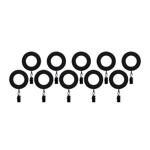 The Haven Collection Oil Rubbed Bronze Resin Curtain Rings with Clips (Set of 10)