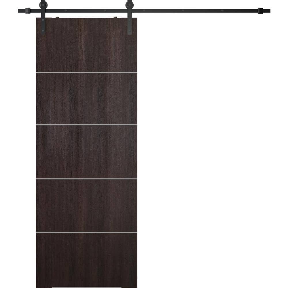 Optima 4H 36 in. x 84 in. Manufactured Wood Veralinga Oak Solid Composite Core Sliding Barn Door with Hardware Kit price history on PriceWatchPro