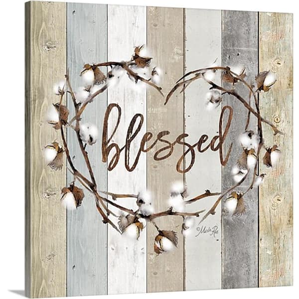 GreatBigCanvas "Blessed Cotton Wreath" by Marla Rae Canvas Wall Art