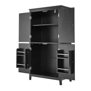 23.6 in. W x 11.8 in. D x 43.3 in. H Bathroom Black Linen Cabinet