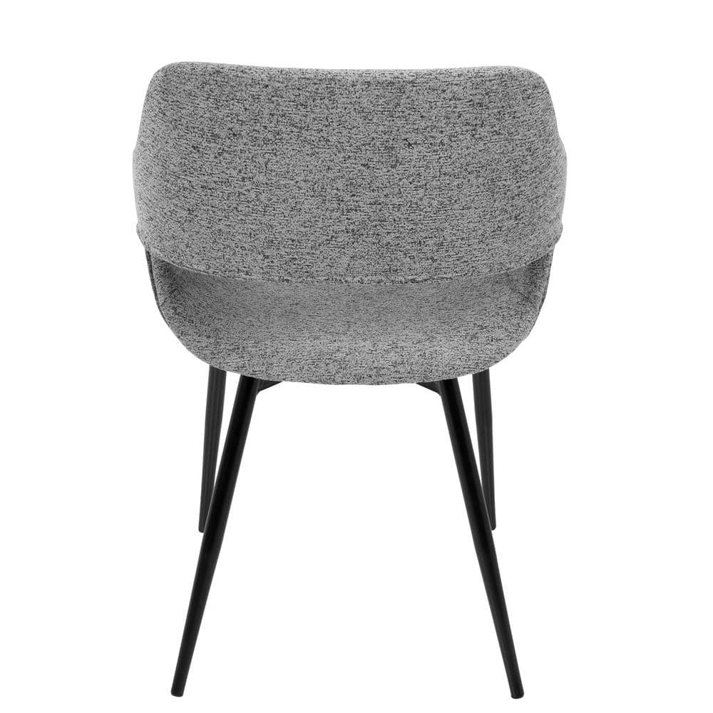 Margarite Grey Faux Leather and Metal Arm Chair Set