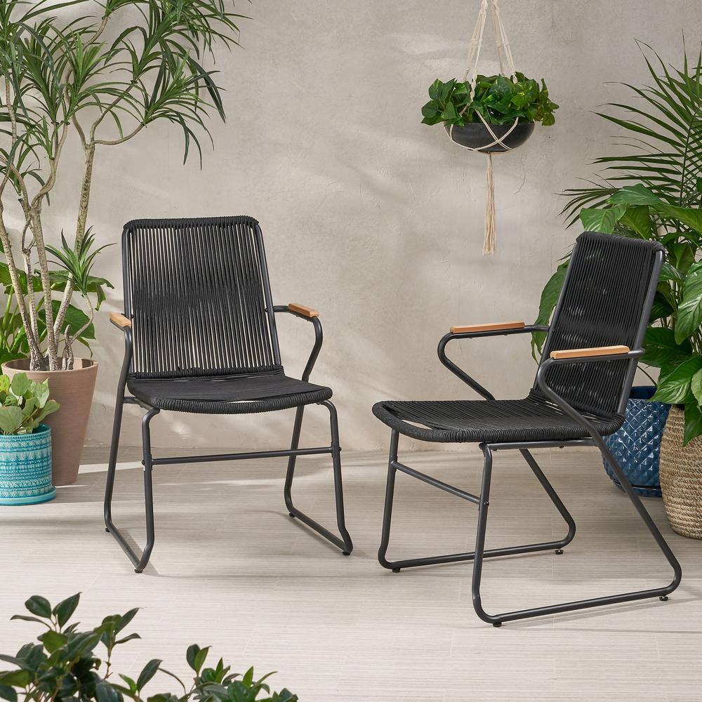 Moonstone Black Metal Outdoor Patio Lounge Chairs (2-Pack) price history on PriceWatchPro