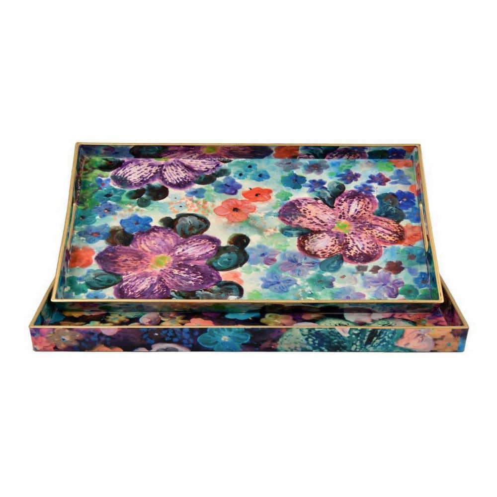 Multi-color Decorative Tray (Set of 2) product image for price tracking