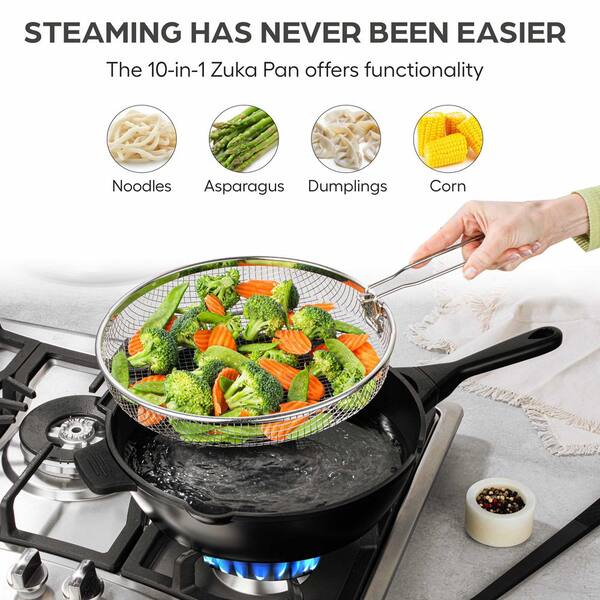 GRANITESTONE Zuka Everyday Pan 3.25 qt. Aluminum 10 in 1-Ceramic
