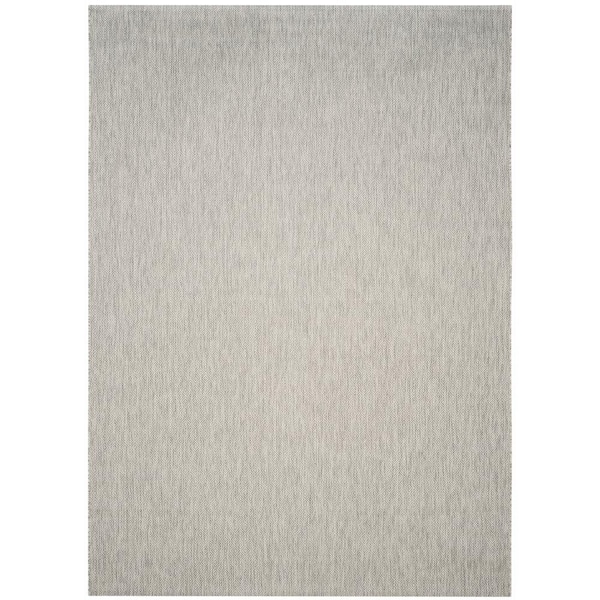 SAFAVIEH Courtyard Gray 8 ft. x 10 ft. Ikat Solid Color Indoor/Outdoor Area Rug