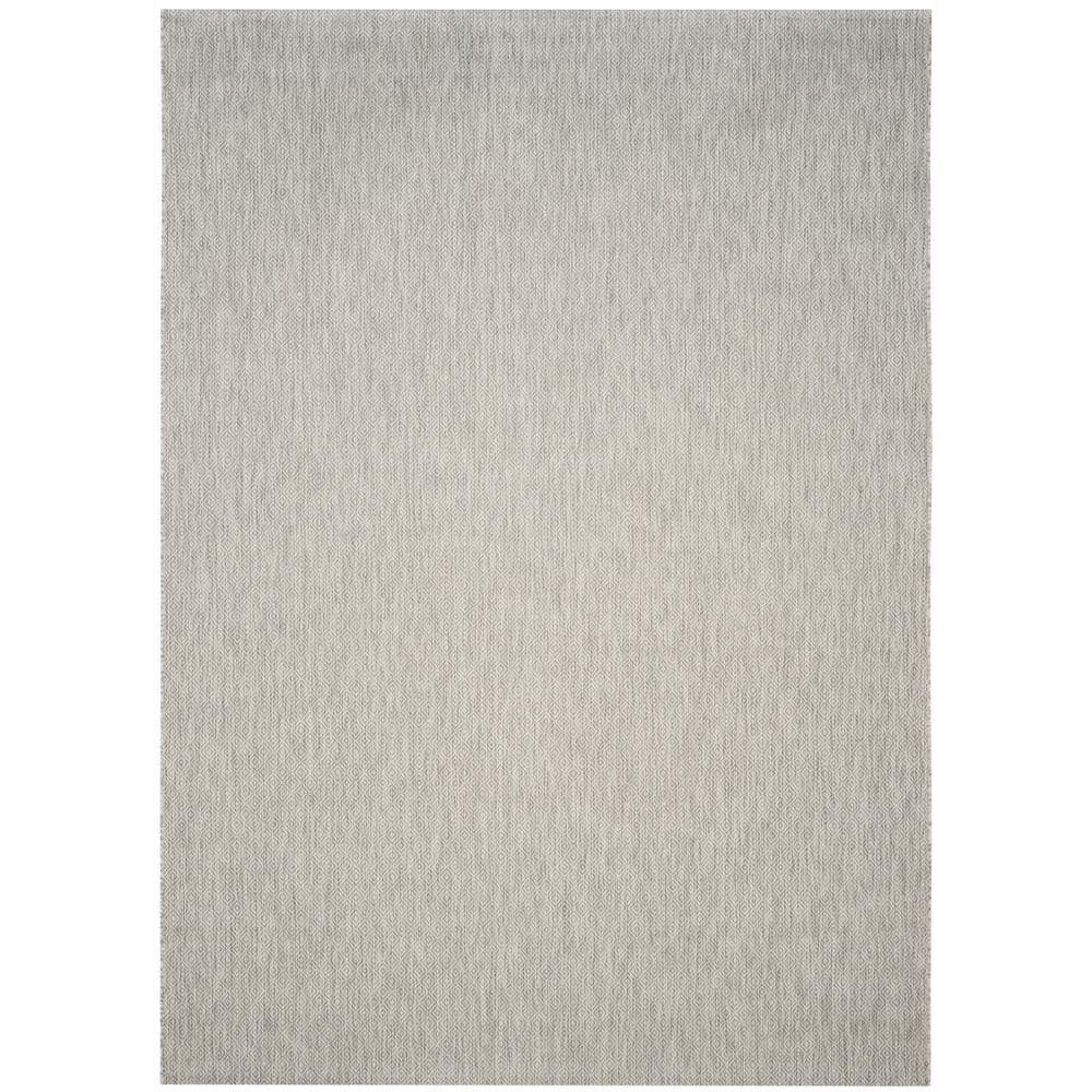 Elegant Gray Synthetic 9' x 12' Easy-Care Rectangular Area Rug
