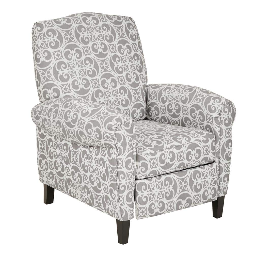 Kirby Classic Gray Push-Back Recliner in Solid Wood