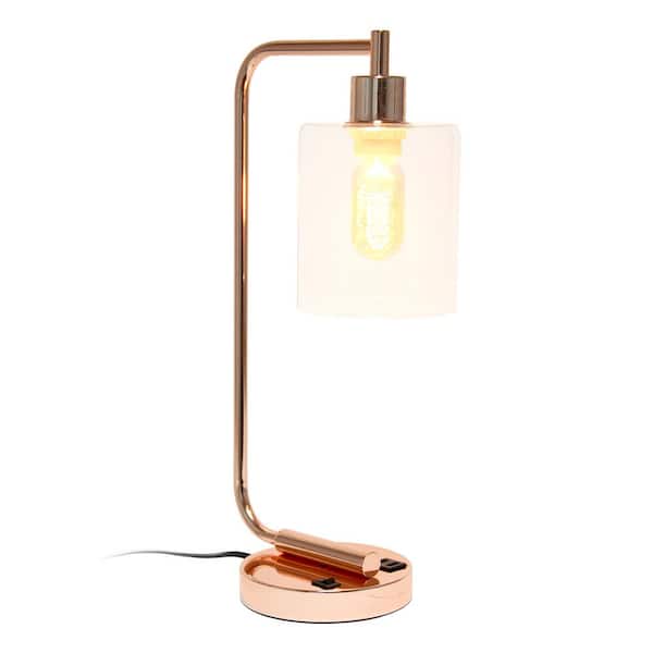 Lalia Home Rose Gold Modern Iron Task Reading Desk Lamp