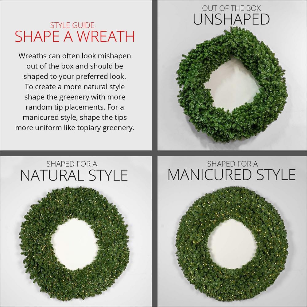 30'' Green Sequoia Fir Artificial Christmas Wreath with Warm White LED Lights