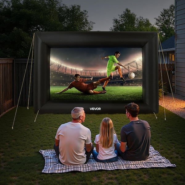 168 in. Inflatable Projector Screen, Inflatable Movie Screen Outdoor with 120W Air Blower Projector Screen Oxford Fabric