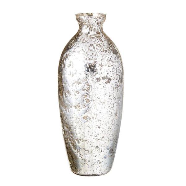 Filament Design Sundry 12 in. Glass Decorative Vase in Silver Foil-DISCONTINUED