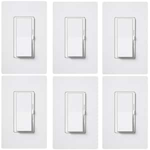 Lutron Diva Single-pole/3-way LED Rocker Light Dimmer Switch with Wall  Plate, White in the Light Dimmers department at