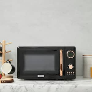 Modern 17.75 in. Width 0.7 cu.ft. Black and Copper Vintage Retro 700-Watt Countertop Microwave