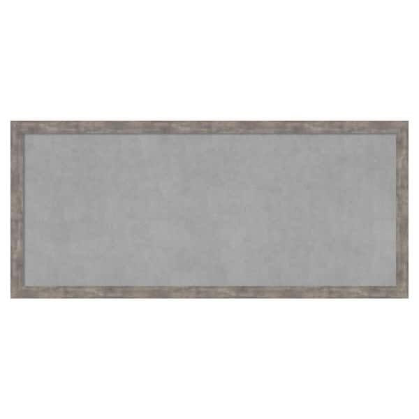 Amanti Art Marred Pewter 51 in. x 23 in Framed Magnetic Board
