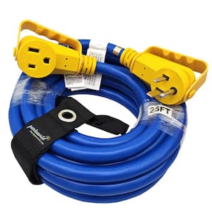 25 ft. 8/3 50 Amp 250-Volt Outdoor NEMA 6-50 Welder Extension Cord with Handle and Lighted End, Blue, UL Listed