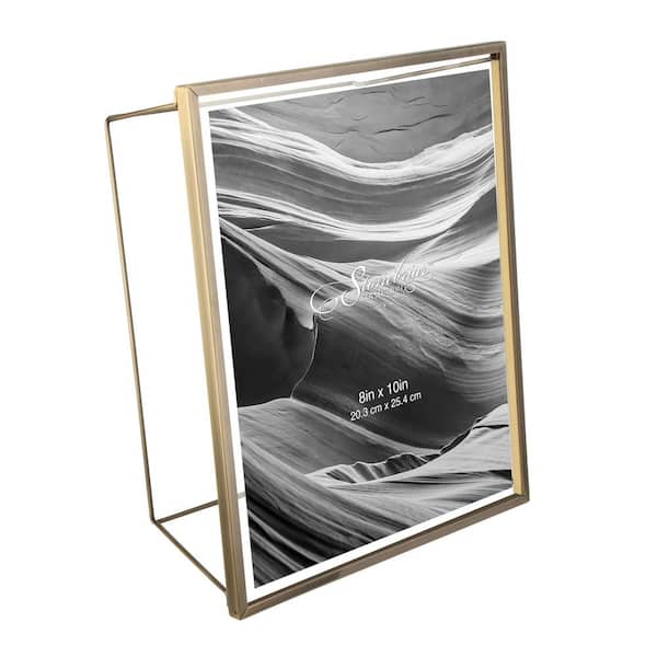 Stonebriar Collection 8 in. x 10 in. Brushed Antique Brass Picture Frame