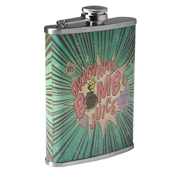 8 oz. Multi-Colored Bomb Juice Leak-Proof Stainless Steel Liquor Flask for Whiskey Vodka and Tequila-Original Bomb Juice