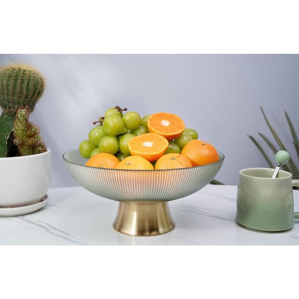 1 Piece Natural Elegance Fresh Olive Green Glass Kitchen Fruit and Snack Bowl Set, Handblown by Skilled Artisans