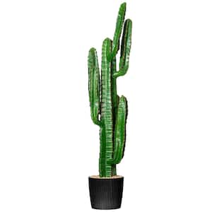 45 in. Green Artificial Finger Cactus in Black Pot