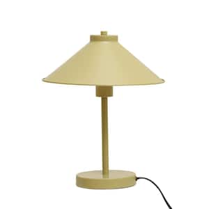15.25 in. Chartreuse Color Cabin Table Lamp with Green Metal Shade