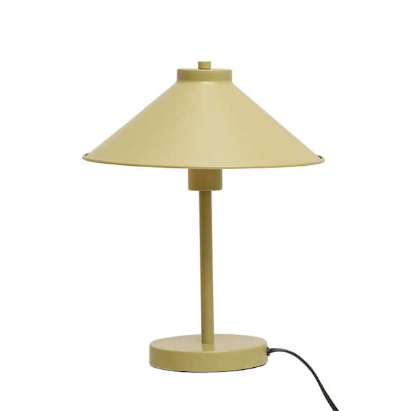 Storied Home 15.25 in. Chartreuse Color Cabin Table Lamp with Green Metal Shade