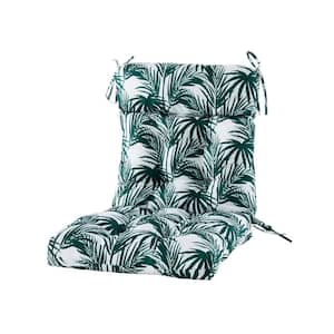 Adirondack Cushions, 23x21x4"Wicker Tufted Cushion for High Back Chair, Indoor/Outdoor Patio Furniture(DARK GREEN LEAF)