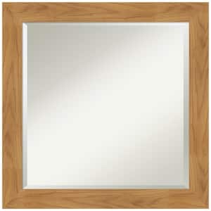 Carlisle Blonde 24 in. W x 24 in. H Wood Framed Beveled Wall Mirror in Unfinished Wood