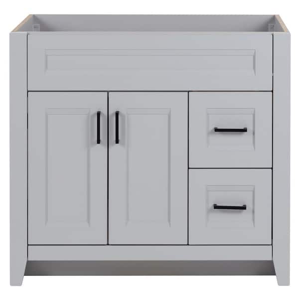 Home Decorators Collection Ridge 36 in. W x 22 in. D x 34 in. H Bath Vanity Cabinet without Top in Pearl Gray