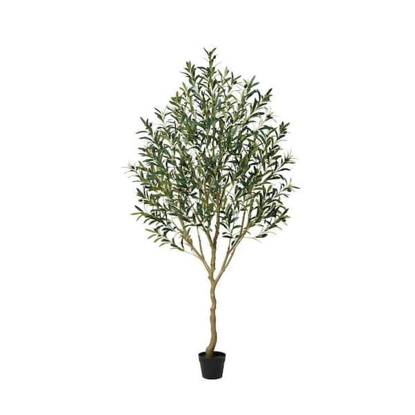 6 ft. Artificial Olive Tree, Faux Plants Indoor/Outdoor, Fake Tree Home Office Decor With UV-Resistant Living Room