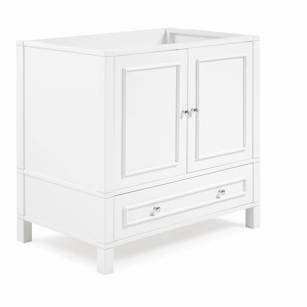 Williamsburg 36" White Pine Vanity Cabinet with Nickel Hardware