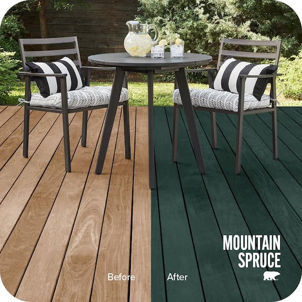 1 gal. #ST-114 Mountain Spruce Semi-Transparent Waterproofing Exterior Wood Stain and Sealer