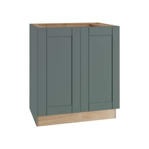 Washington 24 in. W x 24 in. D x 34.5 in. H Assembled Plywood Base Kitchen Cabinet in Green with Soft Close Doors