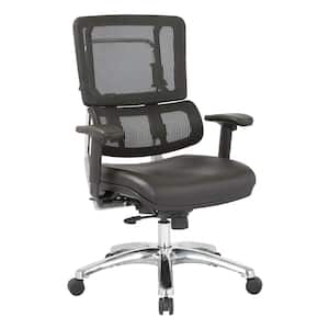 Black Mesh Back and Vinyl Seat Vertical Office Chair
