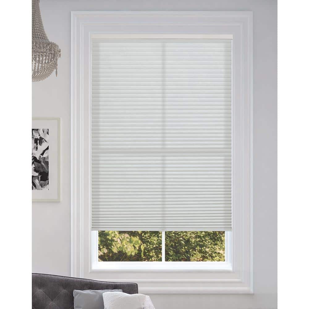 White Cordless Light Filtering Fabric Cellular Shade 9/16 in. Single Cell 21.5 in. W x 48 in. L
