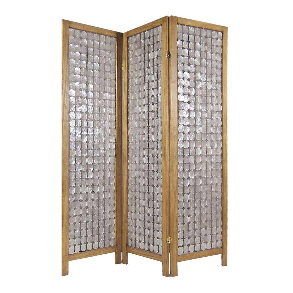 HomeRoots Mariana 71 in Handcrafted Clear Capiz Shell Screen 