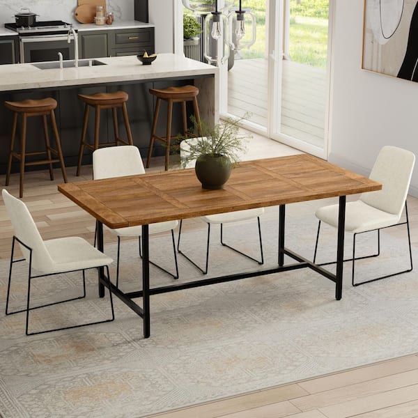 Simpli Home Campbell Modern Industrial Burnt Wax Wood 72 in. 4