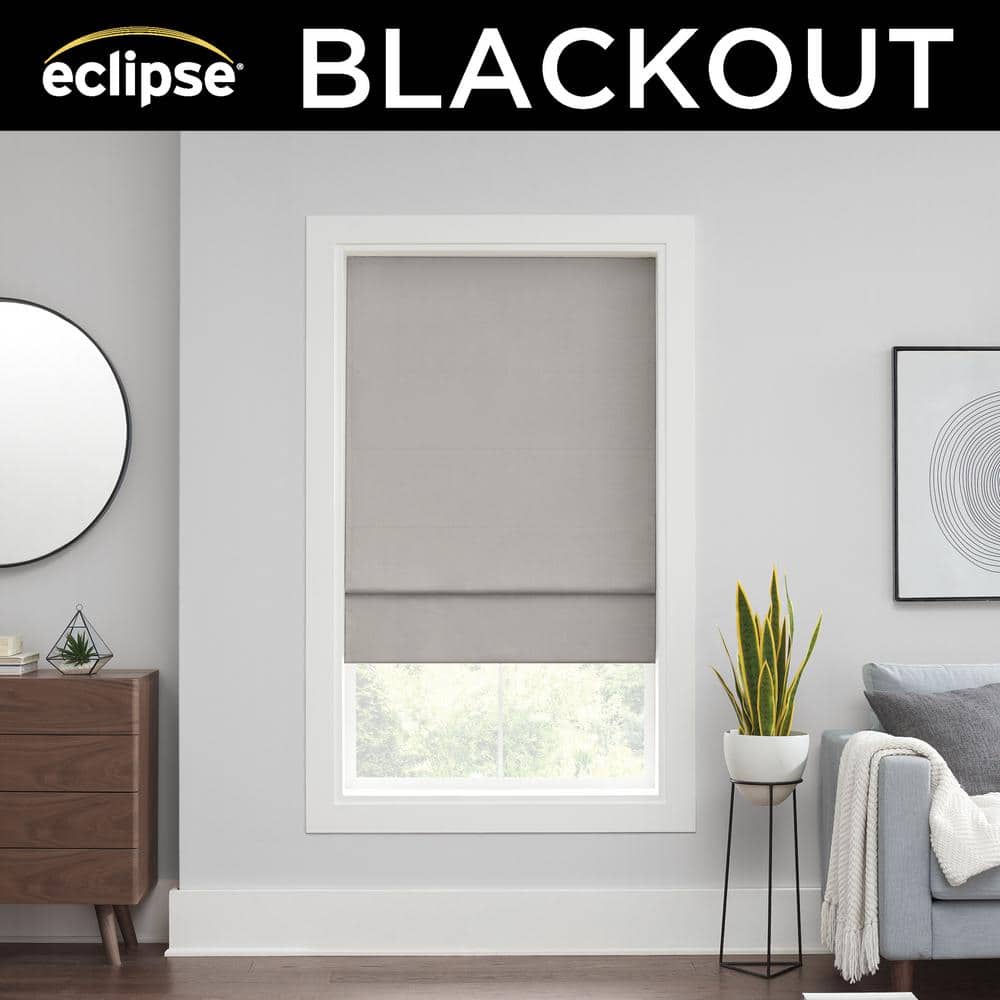 Gray Cordless Blackout Fabric Roman Shade 23x64