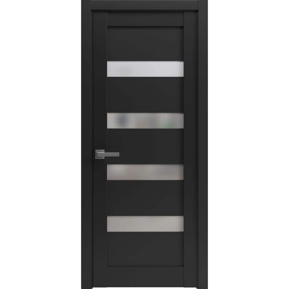 28 in. x 80 in. 1 Panel Black Matte Finished MDF Sliding Door with Hardware price history on PriceWatchPro