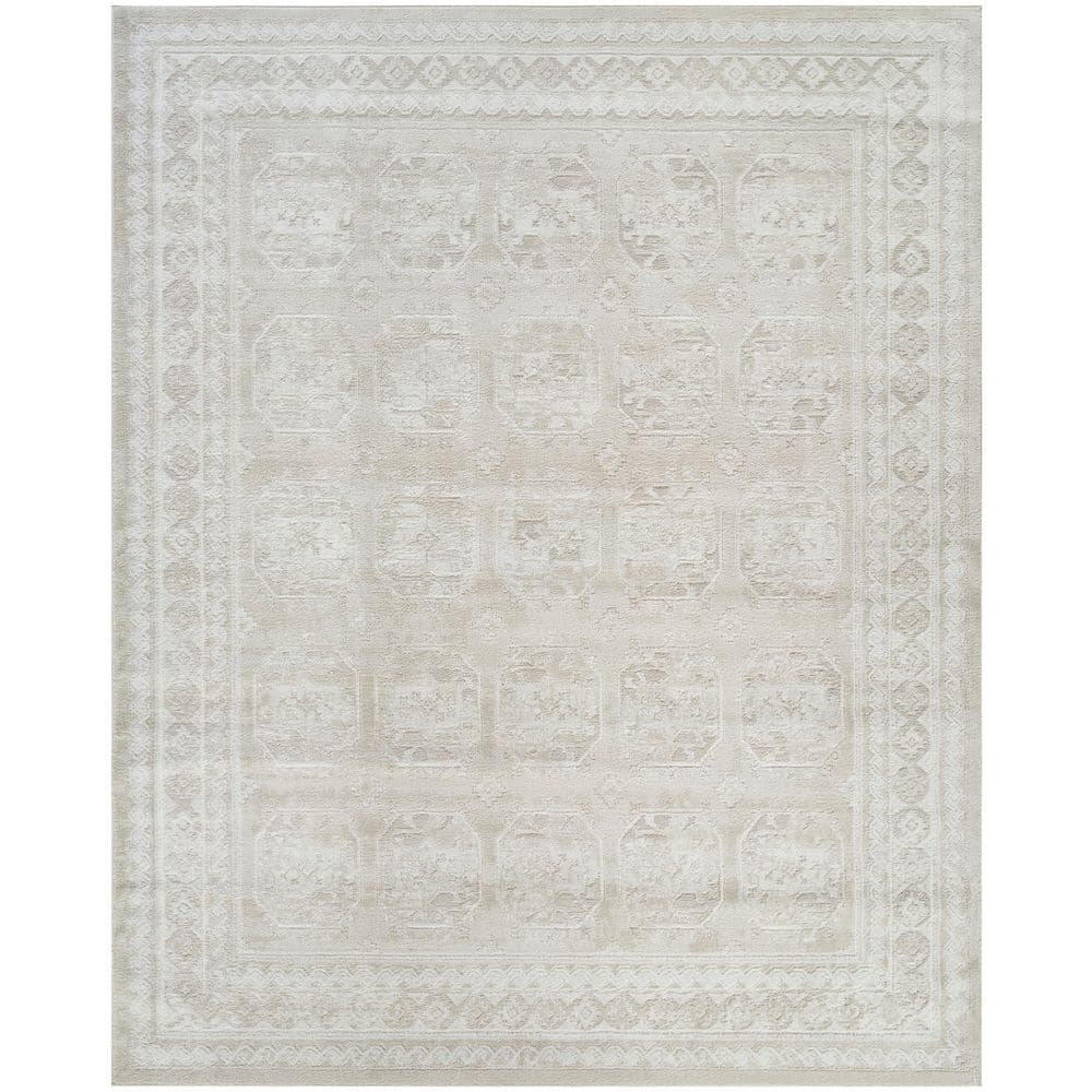 Dekor Ivory Beige 8 ft. x 10 ft. Geometric Traditional Area Rug price history on PriceWatchPro