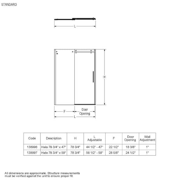 MAAX Halo 59 in. x 59 in. Frameless Sliding Tub Door in Chrome